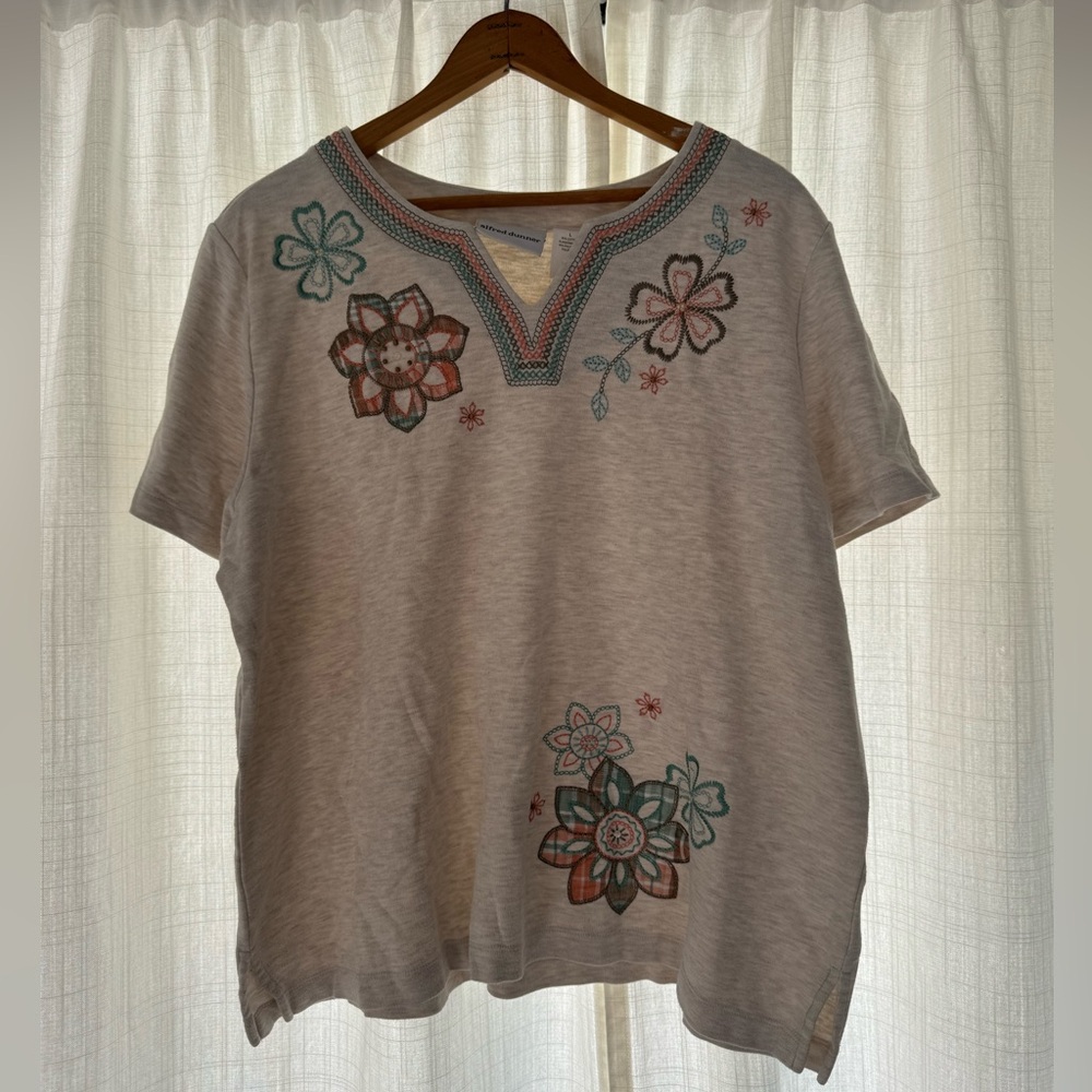 Alfred Dunner Embroidered Floral Top